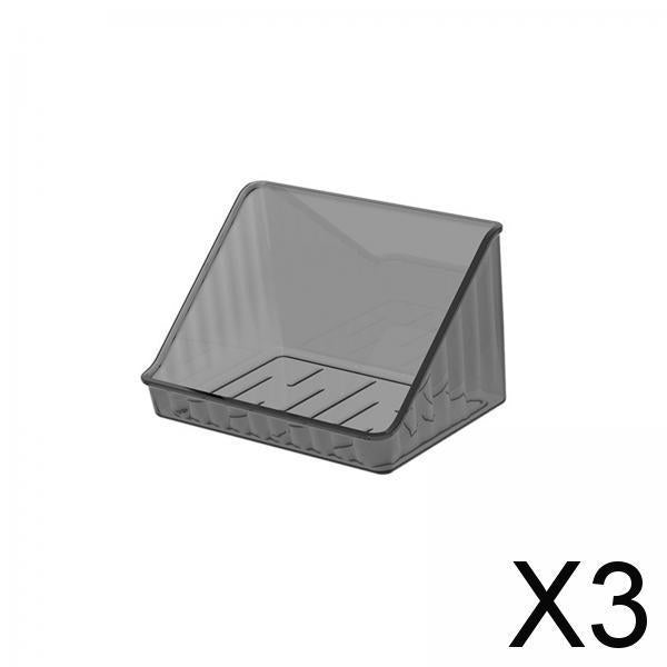 3xClear Shower Floating Shelf No Drilling Bathroom or Bedroom Organization Gray S