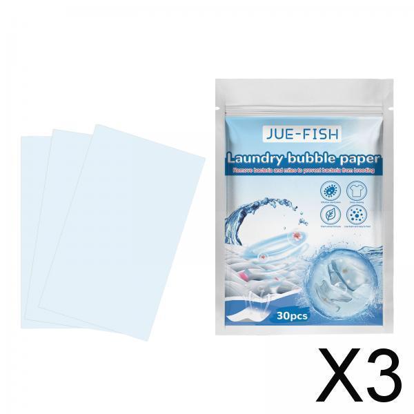 3x30 Wash Paper Sheets Soap Softener for Washing Machine Cleaning