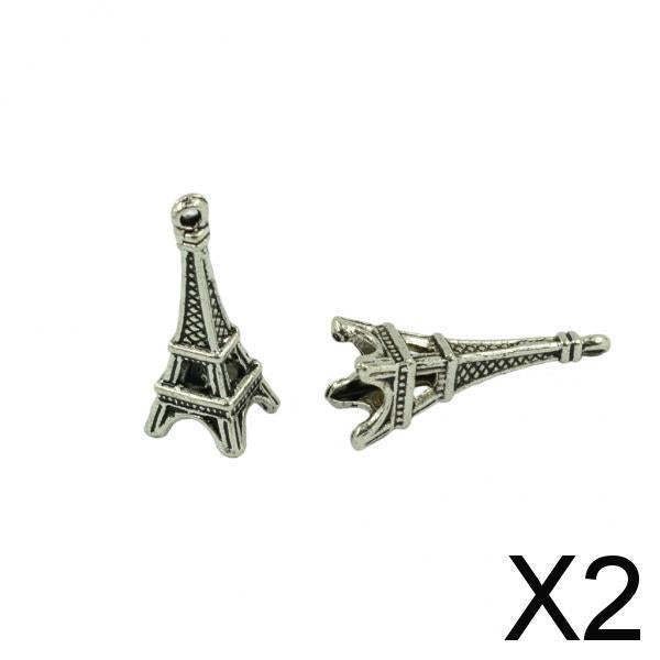 2x30 Pieces Tibetan Silver 3D Eiffel Tower Dangle Charms Jewelry DIY Makings