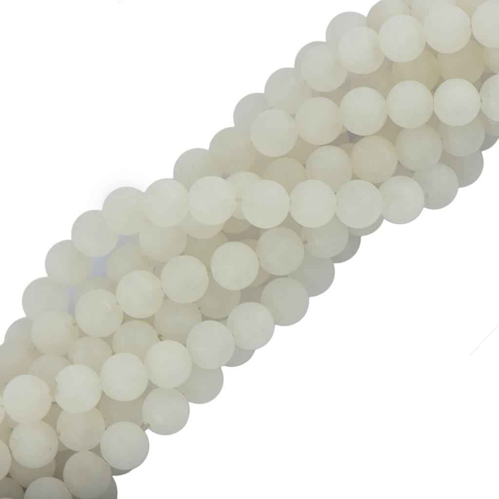 8mm Craft Jewelry Making Natural White Jade Gemstone Loose Beads Strand 15"