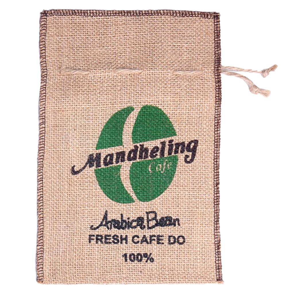 Burlap Coffee Bean  Sacks Gunny Bag Reusable Bags With Drawstring 8