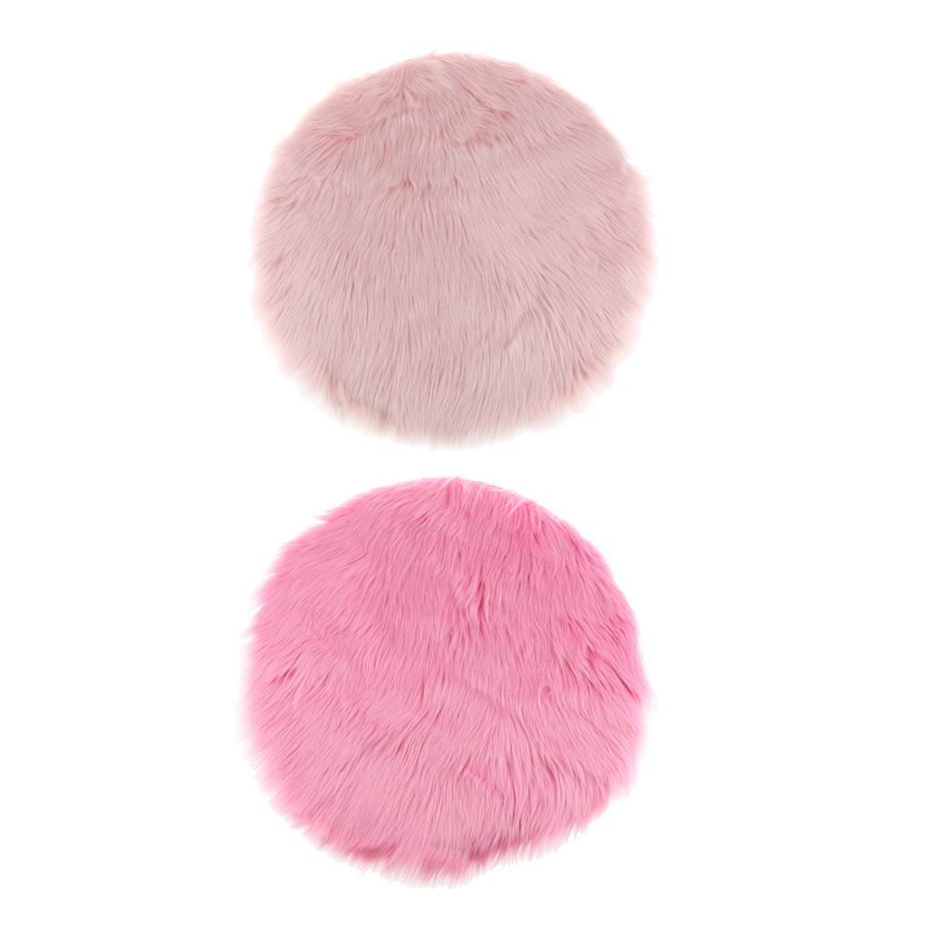2Pcs 40cm Artificial Sheepskin Rug Home Floor Mat Carpet Seat Cushion