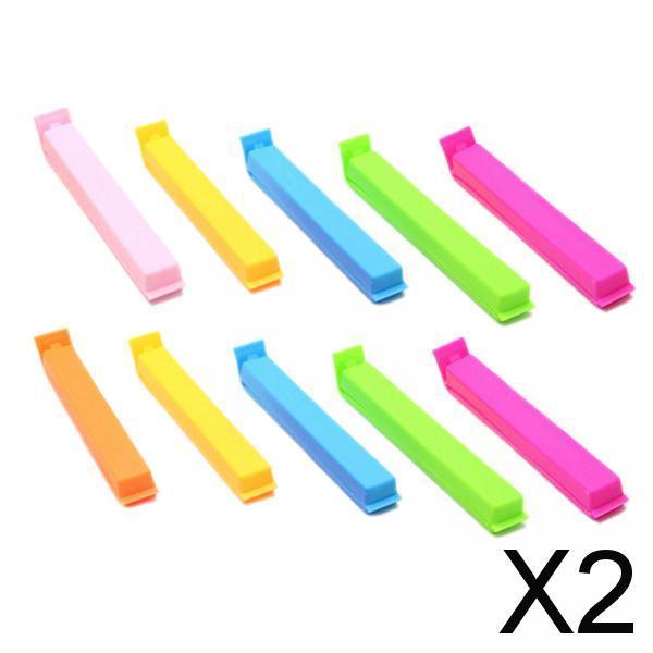 2x10Pcs Food Bags Sealing Clips Portable Chip Clips for Kitchen Home Groceries