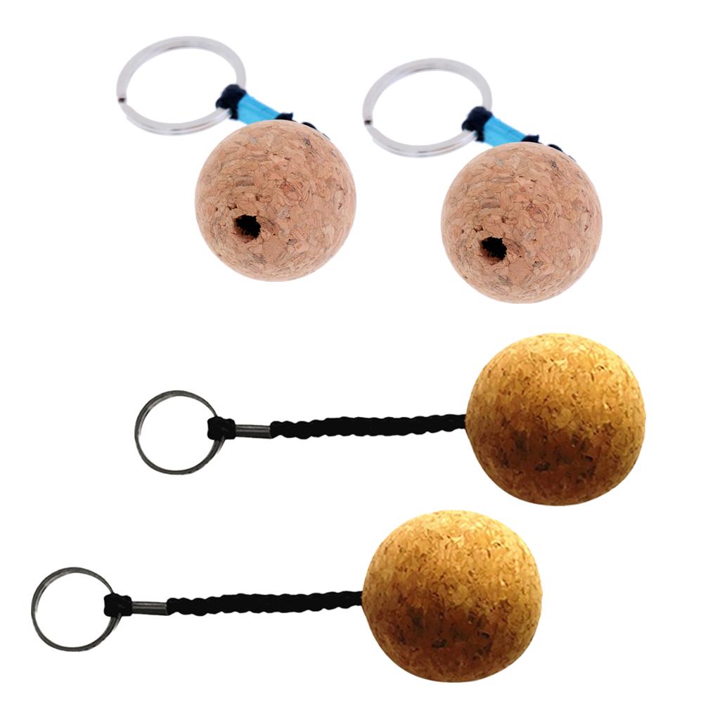 4 Pieces Floating Cork Keyring Water Buoyant Key Ring Kayaking Boat Float