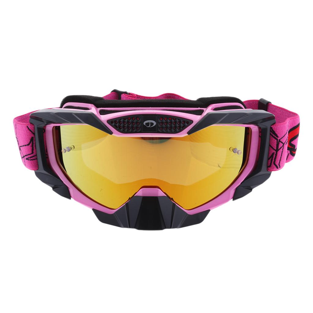 Motorcycle Windproof Anti-Fog Dustproof Goggles Colorful Lens Pink