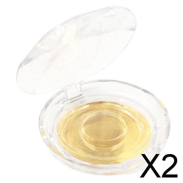 2xFalse Eyelashes Storage Case Box Plastic Eyelash Holder Container Golden 02