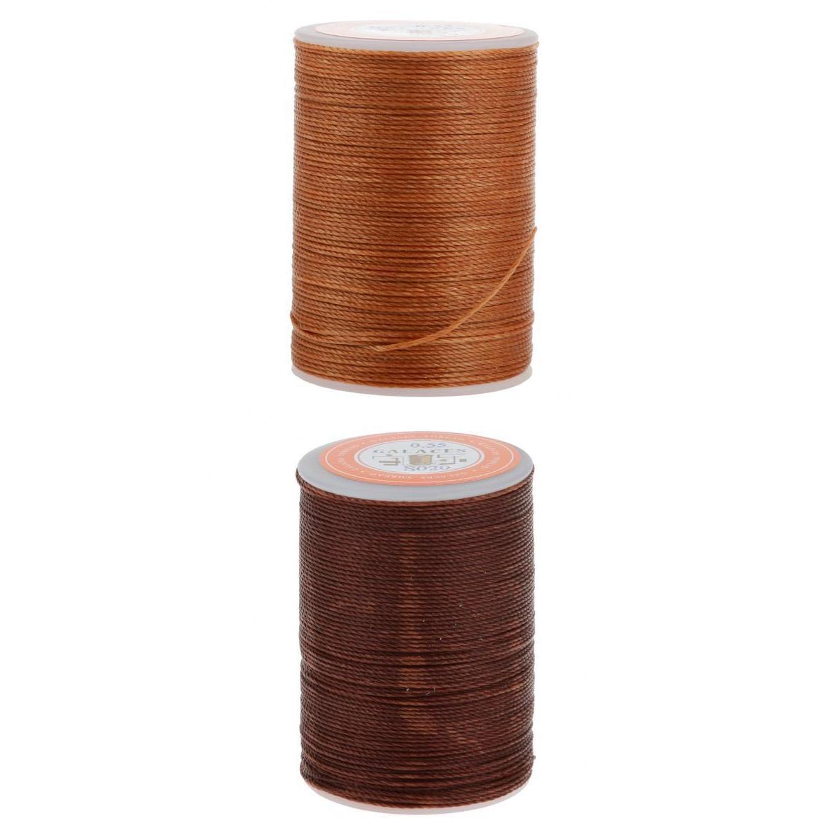 2 Pieces Leather Craft Handwork Sewing Round Waxed String Thread for Crafts