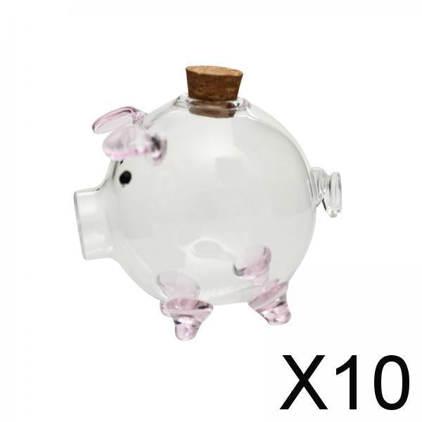 10xPiggy Bank Festival Gift Delicate Glass Pig Figurine for Kids Boys Exquisite