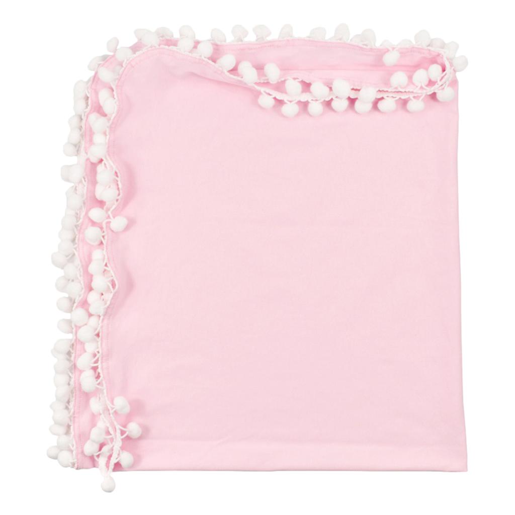 Soft 100% Cotton Muslin Prom Prom Swaddle Blanket for Baby Pink