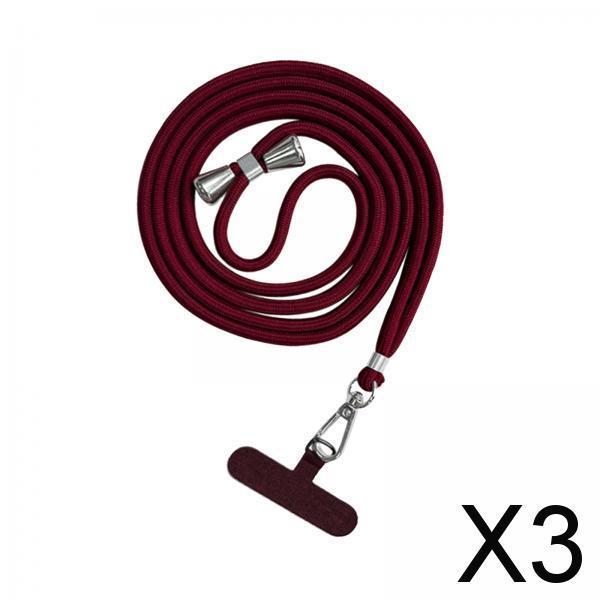 3xPhone Lanyard Crossbody Safety Tether Tab System for Hiking Climbing Cycling Burgundy