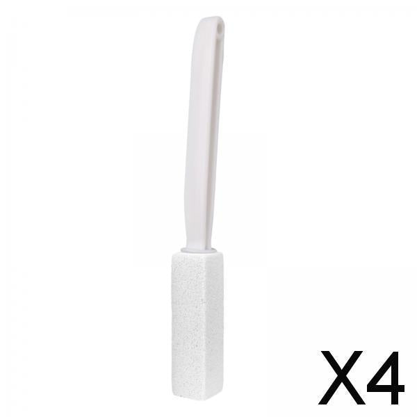 4xPumice Stone Toilets Brush with Handle for Rust Grill Feet Care Bath Pool White 20.5cm