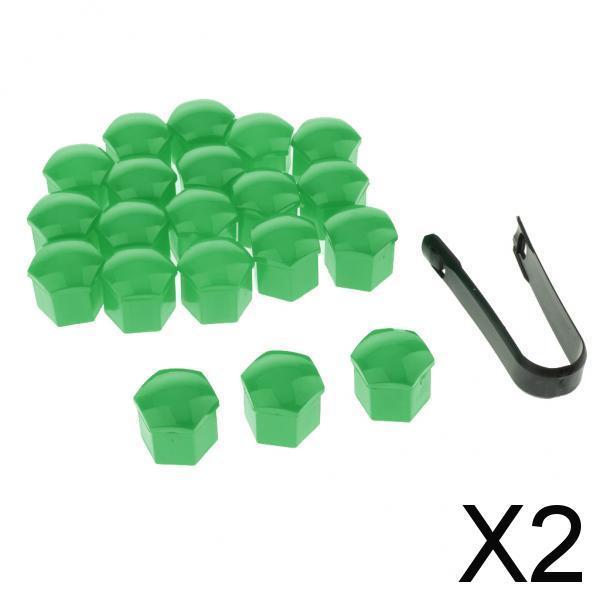 2xCar Wheel Nut Caps Auto Hub Screw Cover Lug Nur Cover 19mm Bolt Rims Green