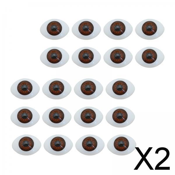 2x10 Pairs 11x14mm Doll Simulated Eyes Kit for Animal Stuffed Toys Brown