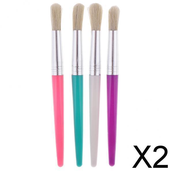 2x4 Pieces Kid Artist Paint Brushes Set Watercolor Acrylic Oil Painting Pens