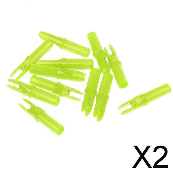 2x12 Pieces Plastic Archery Arrow Nocks for Arrows ID 6.2mm Yellow