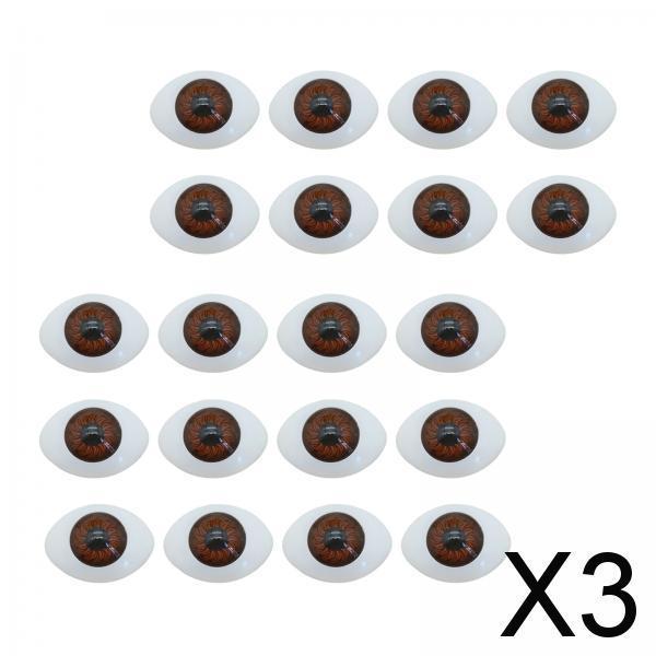 3x10 Pairs 11x14mm Doll Simulated Eyes Kit for Animal Stuffed Toys Brown