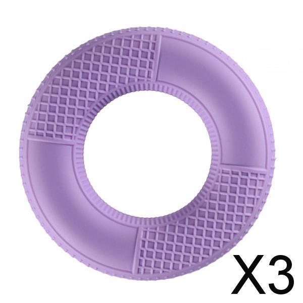 3xSilicone Hand Grip Strengthener for Muscle Strengthening Musician Athletes Gripper Light Violet
