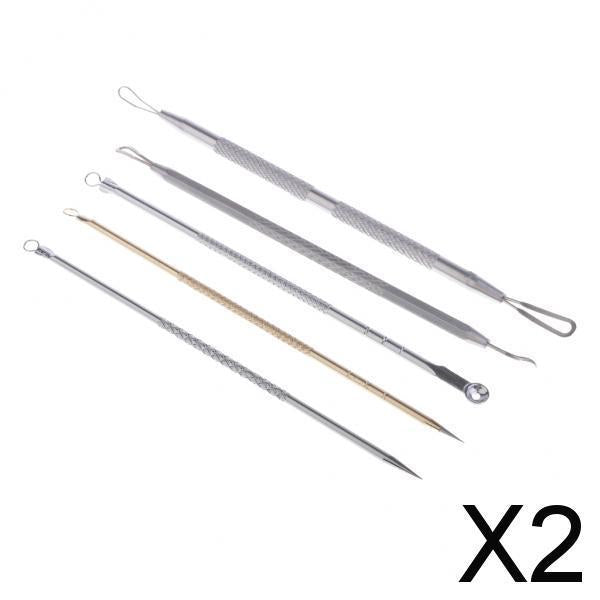 2x5x Blackhead Needle Acne Blemish Tools Pimple Extractor Splinter Removal kit