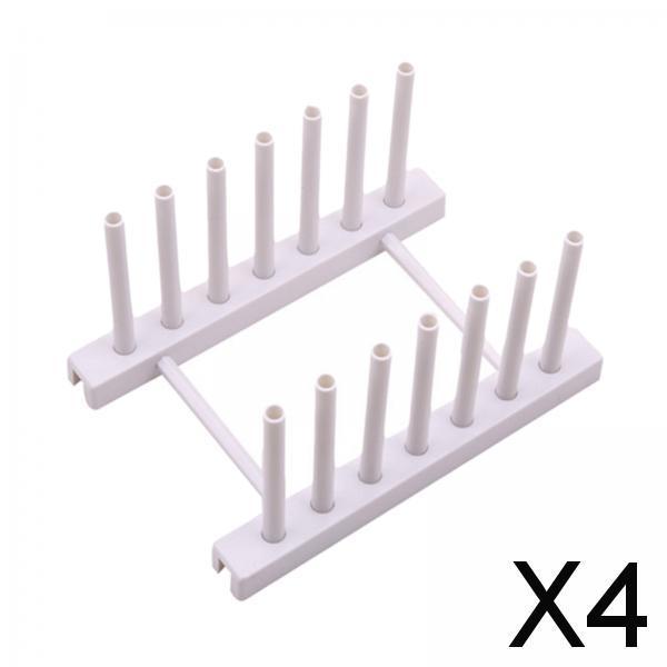 4xPot Lid Holder Kitchen Drying Rack for Plate Ladle Storage Stand Rest White