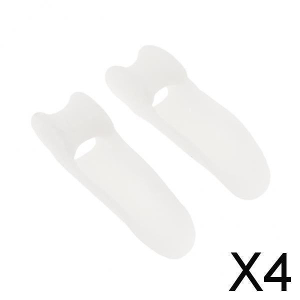4x1 Pair Little Toe Bunion Cushion Pain Toe Separators Gel Straighteners White