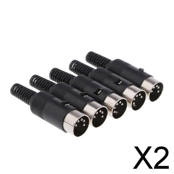 2x5/pack Audio Adapter Connector DIN seat 5-pin plug 5-core welding head