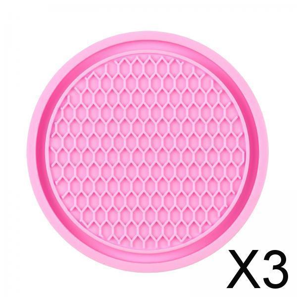 3xCar Cup Holder Coaster Drink Mat Decoration for Kitchen Bedroom Trucks Pink