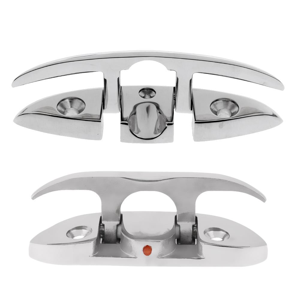 2 Pieces Boat Flip Up Folding Pull Up Cleats 316 Stainless Steel Flush Mount
