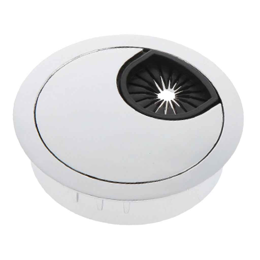 Computer/TV Desk Table Metal Grommet Outlet Wire Cable Cover 50mm Silver