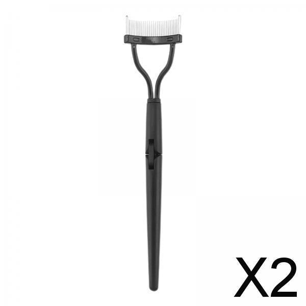 2xEyelash Comb Making up Supplies Curler Eyelash Separator Tool for Women Girl Black