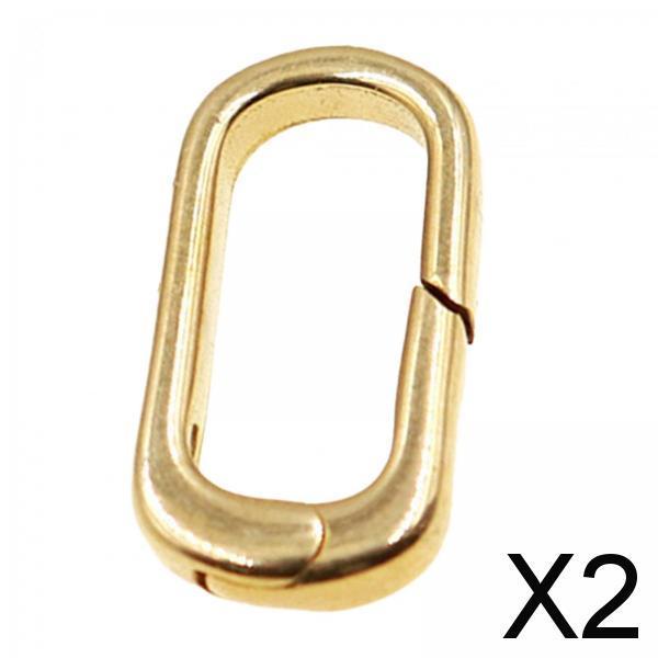 2xSolid Gold Oval Snap Push Connector Lock Metal Lobster Clasps Jewelry Making