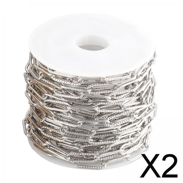 2xPaperclip Link Chain Link Chain Bulk for Handmaded Jewelry Supplies DIY Silver