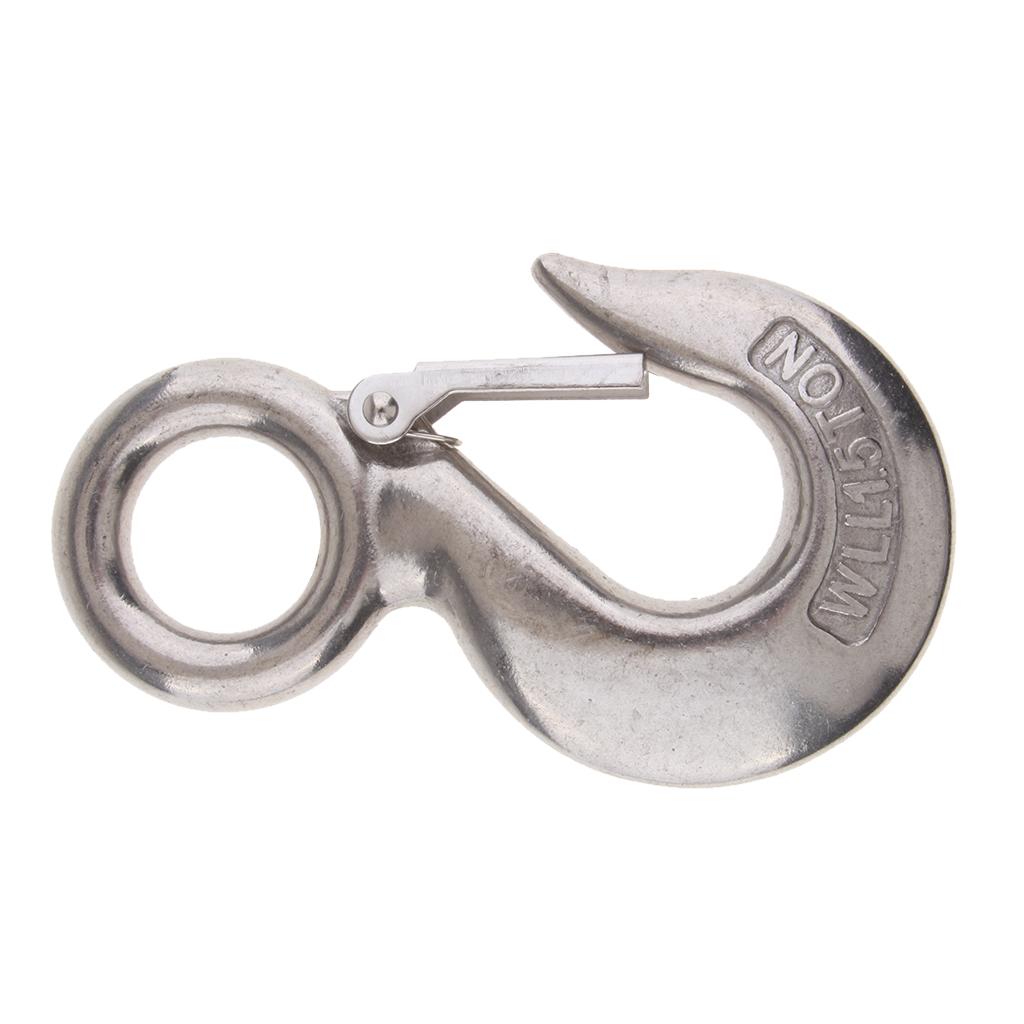 Stainless Steel Clevis Safety Latch Hook Latch for Winch Cable UTV/ATV 1.5T