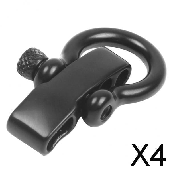 4xAdjustable Bow Shackle Stainless Steel for Paracord Survival Bracelet Black