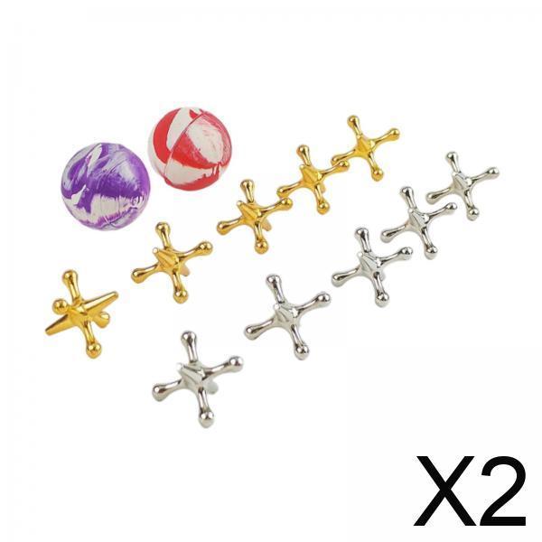 2xJacks Game with Ball Metal Table Games for Kids' Activities Halloween Easter