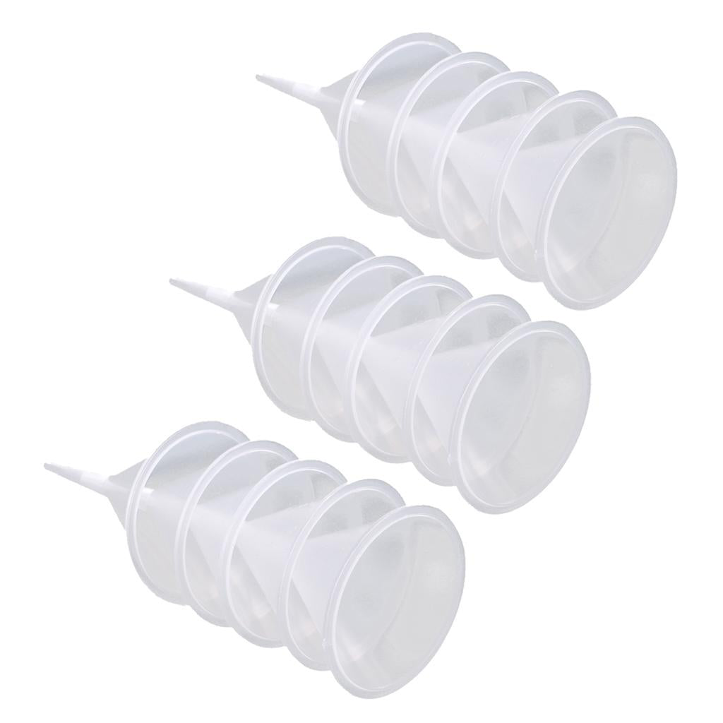 15 Pieces Transparent Plastic Funnel Fill Liquid Water Home Kitchen Tool Kit