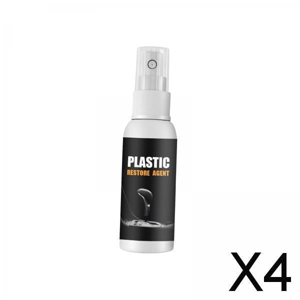 4xCar Plastic Refreshing Agent Car Plastic Restorer for Vinyl Rubber Trim 50ml