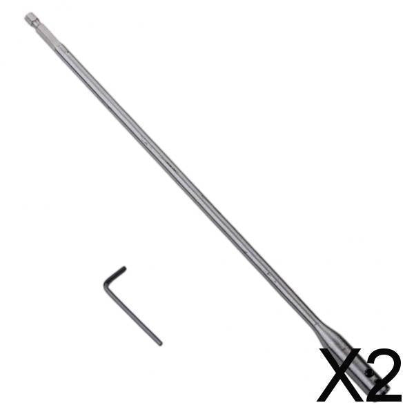 2xDrill Bit Extension Set Heavy Duty with Wrench for Furniture Carpentry 300MM