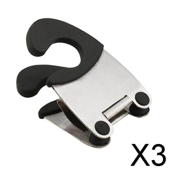 3xStainless Steel Pot/Plate/Bowl Side Clip Anti-Hot Clip Kitchen Gadget Black