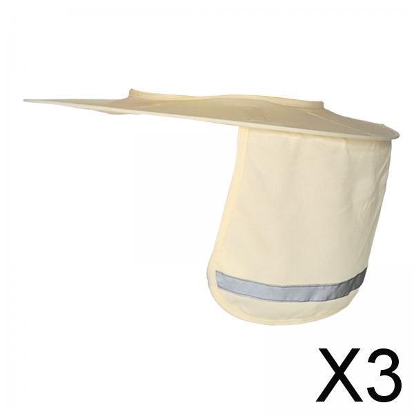 3xNeck Sunshade Cover Cover Reflective Strip Cap Cover for Golf Fishing Tennis beige
