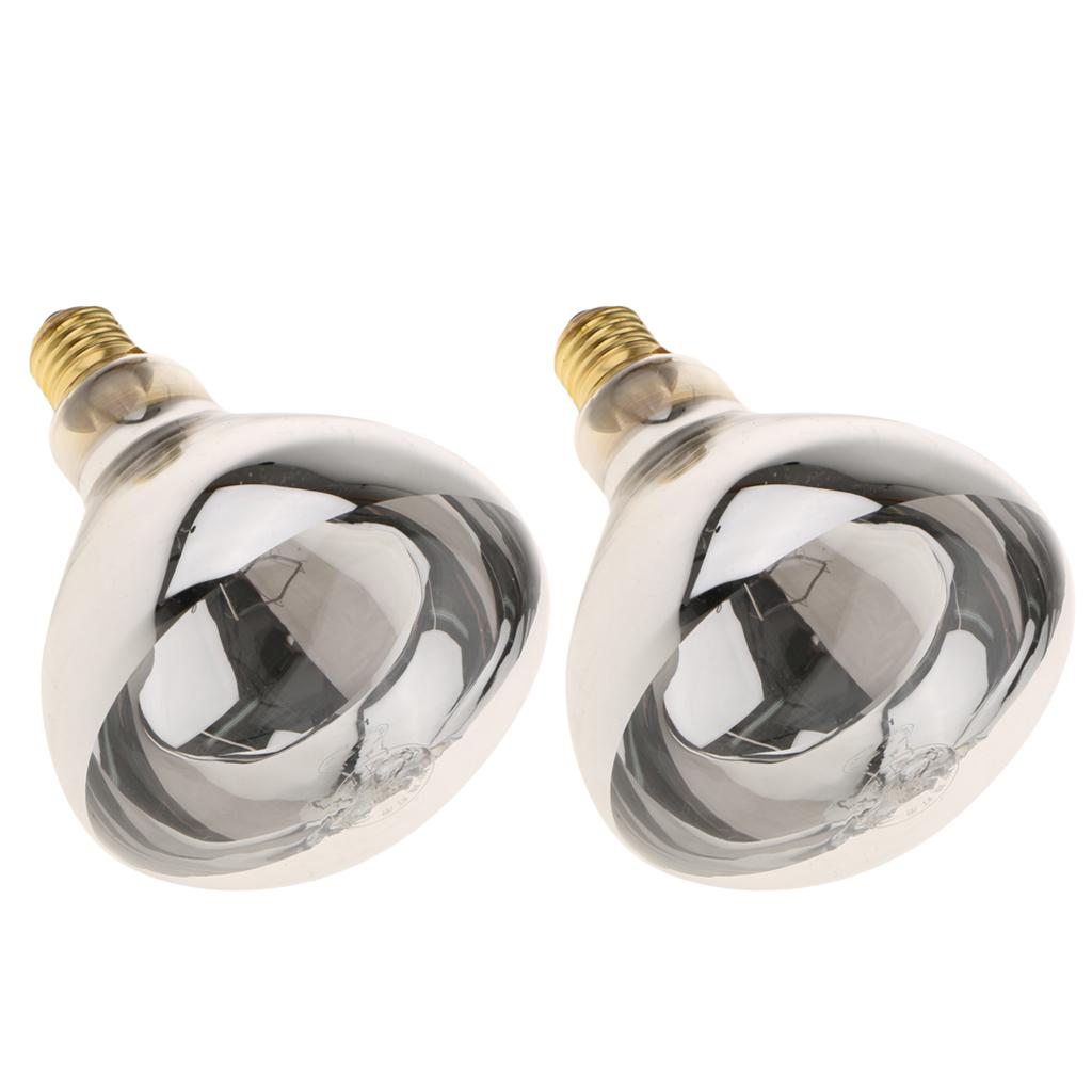 2x E27 Light Bulb Breeding Lamp Heat Emitter Infrared Heater Type 1 - 250W
