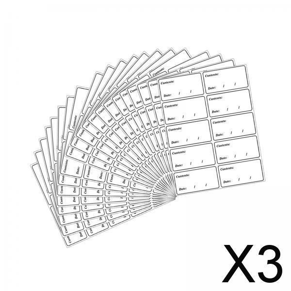 3x200x Freezer Labels Stickers 6Cmx3cm Home Storage Refrigerator Packing Black