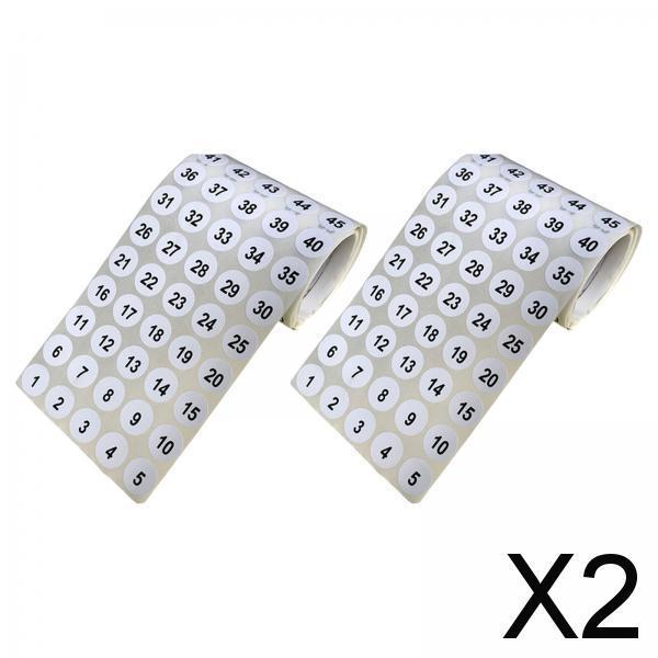 2xNumber Stickers Round Labels 1 to 100 for Office Storage Organizing Home