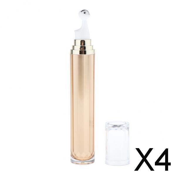 4x20ml Roll on Roller Bottle for Eye Cream Perfume Essential Oil Vials Golden