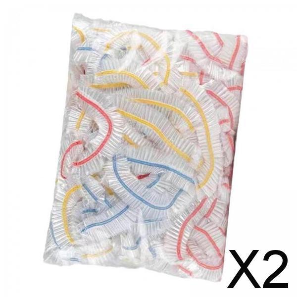 2x100 Pieces Disposable Elastic Food Covers Food Wrap for Kitchen and Party