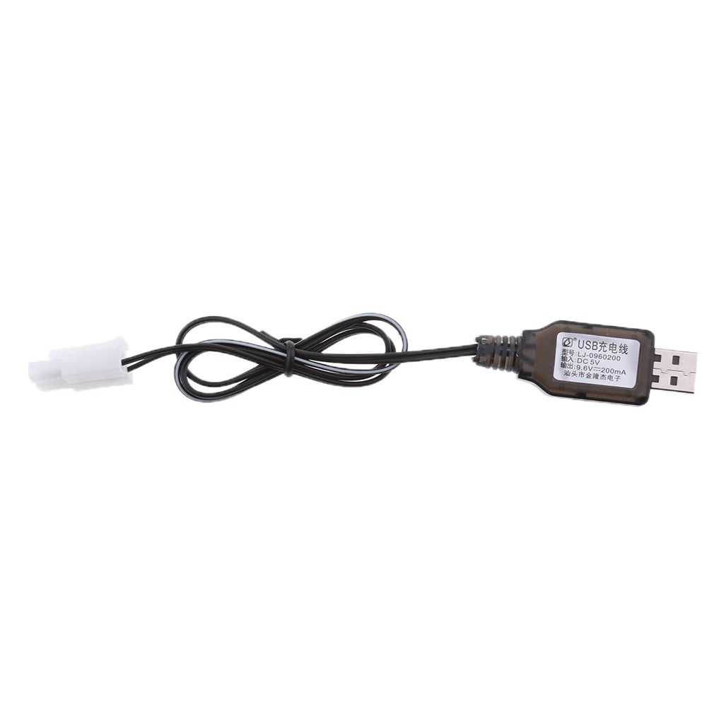 9.6V USB to L6.2-2P Plug NI-MH/NI-Cd Battery Charging Cable for RC Drone Toy