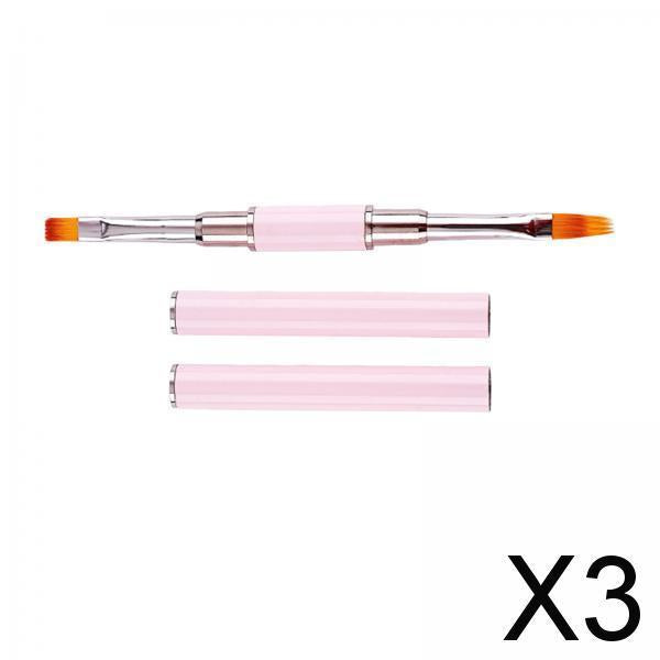 3xDouble Ended Nail Art Brushes for Delicate Coloring DIY at Home Thin Details Style D
