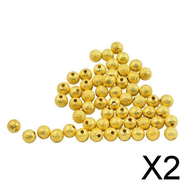 2x50 Pieces Brass Seamless Round Spacer Beads for Jewelry Making DIY Craft
