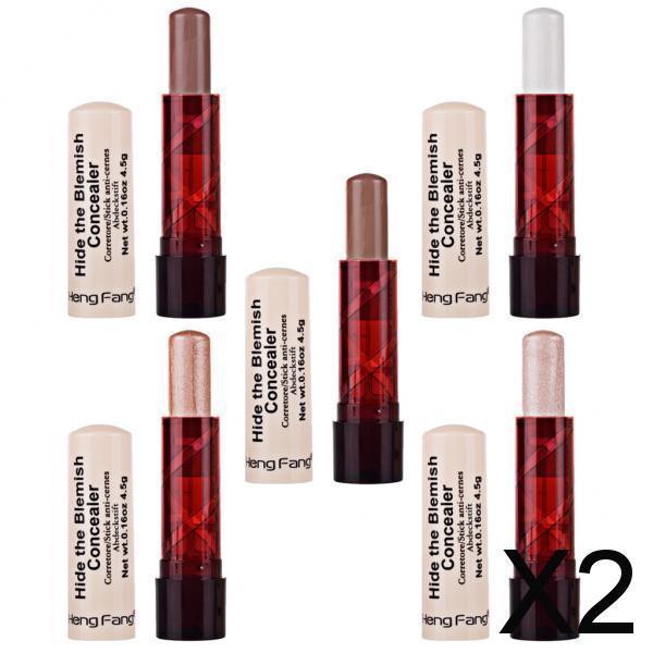 2x5 Pieces Concealer Highlight Contour Stick Set 3D Face Makeup Comestic Kit