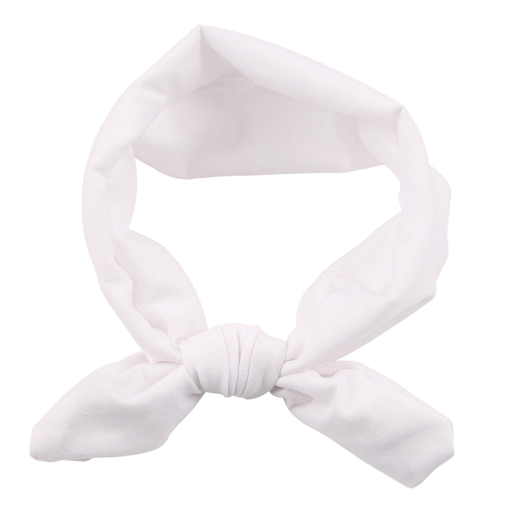 Baby Toddler Girls Kids Bow Knot Turban Headband Hair Band Headwrap White