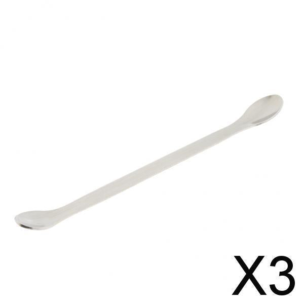 3xDouble-end Stainless Steel Dispensing Spoon/Spade Lab Scraper 20cm